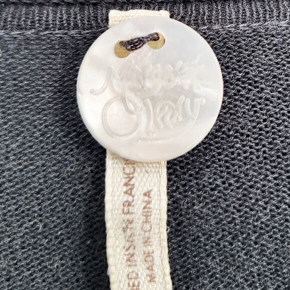 Margaret O'leary Black Knit Open Front Long-sleeved Cardigan Sweater Women's M - Picture 5 of 6